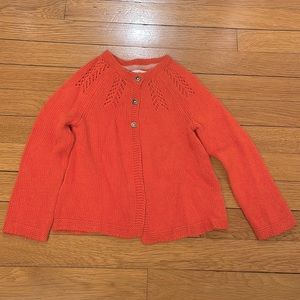 Mini Boden orange knit button sweater/cárdigan, 3-4Y